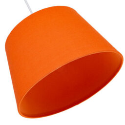 Happy Homewares Traditional 30Cm Vivid Orange Linen Fabric Drum Table/pendant Shade 60W Maximum - thumbnail 3