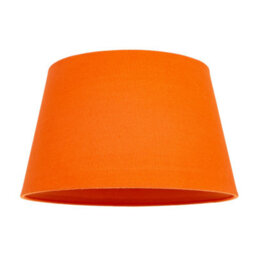 Happy Homewares Traditional 30Cm Vivid Orange Linen Fabric Drum Table/pendant Shade 60W Maximum