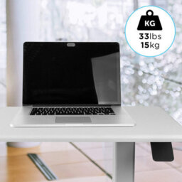 Duronic Tm03T Sit-Stand Desk, Ergonomic Office Table With Wheels, 88X50Cm Platform, Adjustable Height 73-107Cm - White - thumbnail 7