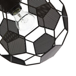 Happy Homewares Modern Matte Black Football Soccer Pendant Lamp Shade With Laser Cut Holes - thumbnail 2