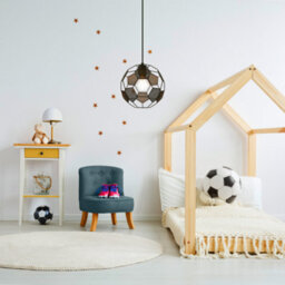 Happy Homewares Modern Matte Black Football Soccer Pendant Lamp Shade With Laser Cut Holes - thumbnail 7