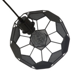 Happy Homewares Modern Matte Black Football Soccer Pendant Lamp Shade With Laser Cut Holes - thumbnail 5