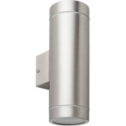 2 Pack Up & Down Twin Outdoor Wall Light - 2 X 7W Gu10 Led - Brushed Steel - thumbnail 4