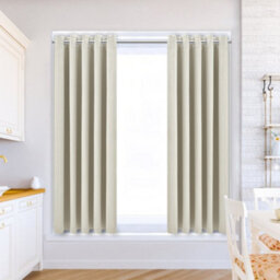 Living And Home Easy Installation Washable Solid Colour Grommet Top Polyester Blackout Curtains Pair Set Of 2 Indoor Use - thumbnail 5