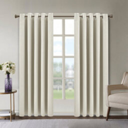 Living And Home Easy Installation Washable Solid Colour Grommet Top Polyester Blackout Curtains Pair Set Of 2 Indoor Use - thumbnail 4
