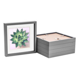 "Nicola Spring 10 X 10"" Photo Frames - Grey/white Mount - 3D Picture Frame Box Portrait Display Case (53 X 53Cm) Set Of 5" - thumbnail 1
