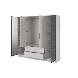 Arte Kelly 206Cm Hinged Wardrobe In Luxurious Cashmere - Spacious Storage With Glass Accents - thumbnail 3