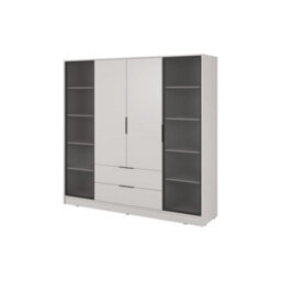 Arte Kelly 206Cm Hinged Wardrobe In Luxurious Cashmere - Spacious Storage With Glass Accents - thumbnail 2
