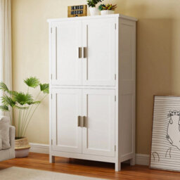 Freestanding Tall Kitchen Pantry Cabinet 4 Doors - thumbnail 4