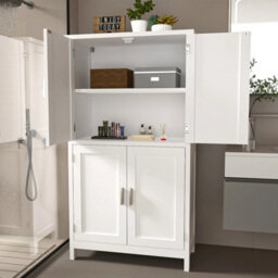 Freestanding Tall Kitchen Pantry Cabinet 4 Doors - thumbnail 5