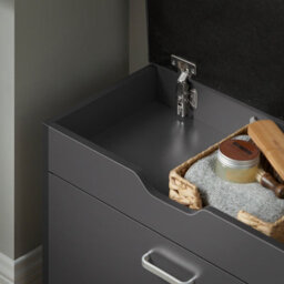 Sobuy Fsr95-Hg,shoe Bench Shoe Cabinet With Folding Padded Seat & Flip Drawer,grey,w60Xd30Xh49 - thumbnail 5