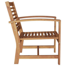 Berkfield Garden Chairs 2 Pcs Natural 60 X 65 X 76.5 Cm Solid Teak Wood - thumbnail 6
