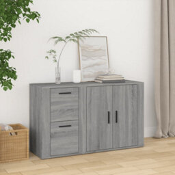 Berkfield Sideboard Grey Sonoma 100X33X59.5 Cm Engineered Wood - thumbnail 1