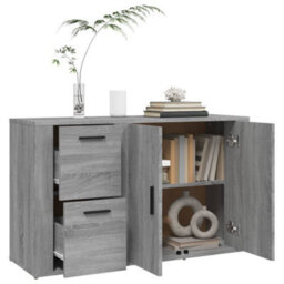 Berkfield Sideboard Grey Sonoma 100X33X59.5 Cm Engineered Wood - thumbnail 5