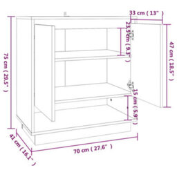 Berkfield Sturdy Sideboard Smoked Oak 70X41X75 Cm Engineered Wood - thumbnail 8