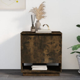 Berkfield Sturdy Sideboard Smoked Oak 70X41X75 Cm Engineered Wood - thumbnail 2