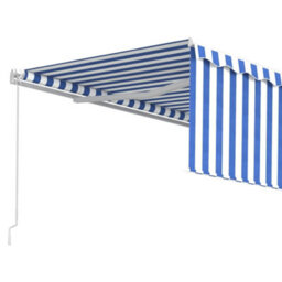 Berkfield Manual Retractable Awning With Blind 4.5X3M Blue&white - thumbnail 5