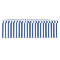 Berkfield Manual Retractable Awning With Blind 4.5X3M Blue&white - thumbnail 3