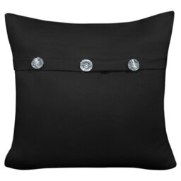 Velosso Mock Button Design Square Cushion, Zip Closure, Machine Washable, Modern Sofa Cushion - Stone - thumbnail 2
