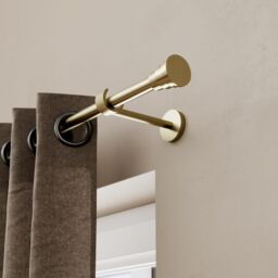 GoodHome Elasa Gold Brass Effect Metal & Plastic Curtain Pole Bracket Medium - thumbnail 3