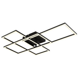 Luminosa Lighting Luminosa Gabriel Integrated Led Semi Flush Ceiling Light Matt Black 3X Led Dimmable 2700-6500K Remote Control Timer Tuya Smart