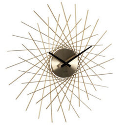 Acctim Lohne Large Wall Clock Quartz Spoke Geometric Spun Metal Gold 50Cm - thumbnail 2