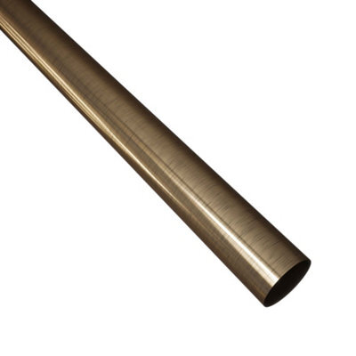 Colorail Antique Brass Effect Steel Round Wardrobe Rail, (L)2.44M (Dia)25mm (T)0.5mm - image 1