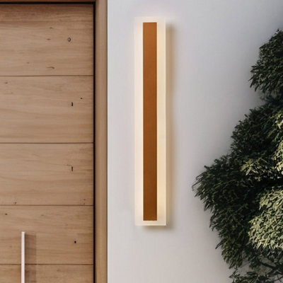 Beliani Outdoor Led Wall Light 60Cm Gold - Modern Steel, Acrylic Diffuser, Warm White - image 1