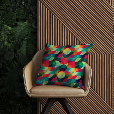Warren Reed Designer Colourful Grunge Circle Pattern Outdoor Cushion 60Cm X 60Cm