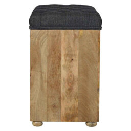 Artisan Furniture Solid Wood Black Tweed 1 Drawer Bench - thumbnail 8