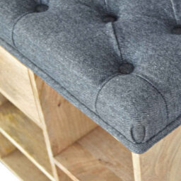 Artisan Furniture Solid Wood Black Tweed 1 Drawer Bench - thumbnail 7