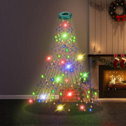Globrite Christmas Tree Stand Lights - 5 Ft 288 Led Multi-Coloured 8 Modes Memory Timer Ip44 Waterproof Indoor Outdoor Décor