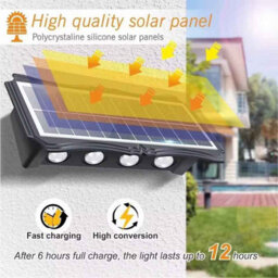 Outdoor Waterproof Solar Led Wall Lamp For Garden And Balcony - thumbnail 3