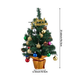 Living And Home 54.5Cm Tall Mini Snow Scene Deer Artificial Pine Christmas Tree With String Lights - thumbnail 9