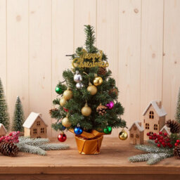 Living And Home 54.5Cm Tall Mini Snow Scene Deer Artificial Pine Christmas Tree With String Lights - thumbnail 3