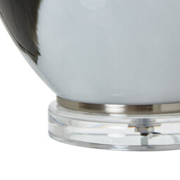 Wyld Haus Mist Grey Ombre Glass Table Lamp With Cream Linen Shade, 50Cm - thumbnail 6