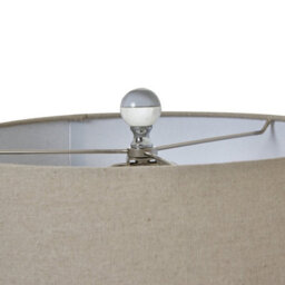 Wyld Haus Mist Grey Ombre Glass Table Lamp With Cream Linen Shade, 50Cm - thumbnail 3