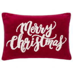 Paoletti Winter Merry Christmas Applique Velvet Cushion Cover - thumbnail 1