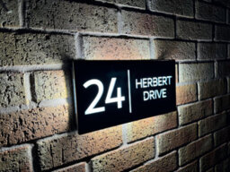 One Of A Kind Design Uk Illuminated Led House Sign 85 Leds, Laser Cut Waterproof Light, Auto On/off, 305X155mm - - thumbnail 1