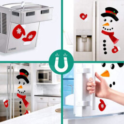 Amorly Christmas Snowman Fridge Magnets, Reusable Magnetic Ornaments, Decorative Accessories For Christmas Fridge And Garage Door Styling - thumbnail 3
