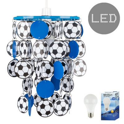 Valuelights Football Blue Ceiling Shade And Bulb (D)23Cm