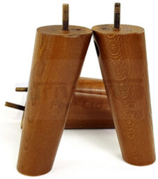 L&F Wood Legs Dark Oak 160mm High Set Of 4 Angled Replacement Furniture Feet Settee Chairs Sofas Footstools M8 - thumbnail 3