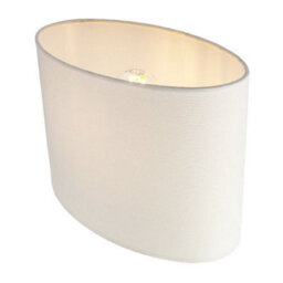 Happy Homewares Contemporary And Stylish Soft Cream Linen Fabric Oval Lamp Shade - 30Cm Width - thumbnail 4