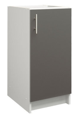 Jd Greta Kitchen Base Unit 400mm Storage Cabinet With Door Shelf 40Cm - Dark Grey Matt - image 1