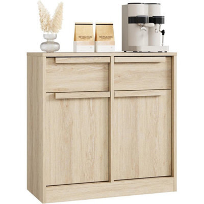80Cm Wooden Sideboard Buffet Cabinet Storage Cupboard With 2 Doors 2 Drawers - image 1