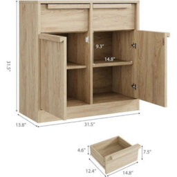 80Cm Wooden Sideboard Buffet Cabinet Storage Cupboard With 2 Doors 2 Drawers - thumbnail 2