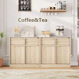 80Cm Wooden Sideboard Buffet Cabinet Storage Cupboard With 2 Doors 2 Drawers - thumbnail 6