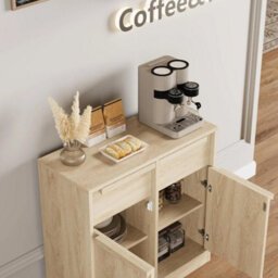 80Cm Wooden Sideboard Buffet Cabinet Storage Cupboard With 2 Doors 2 Drawers - thumbnail 5
