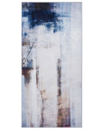 Beliani 3D-Print Low Pile Rug 80 X 150 Cm, Beige Multicolour, Rectangular, Polyester - thumbnail 1