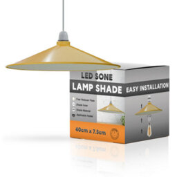 Yellow Metal  Pendant Light Shade Disc Shape 40Cm Retro Easy Fit Ceiling Lamp Shade For Living Rooms Bedrooms Hanging For Kitchen - thumbnail 1